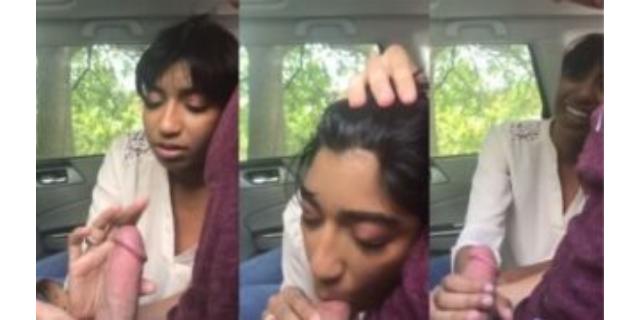Tamil village girl sucks big fat dick of rich boy in car