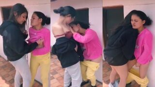 At Home Alone Two Sisters Nude Sex Boobs Sucking Pussy Fingering