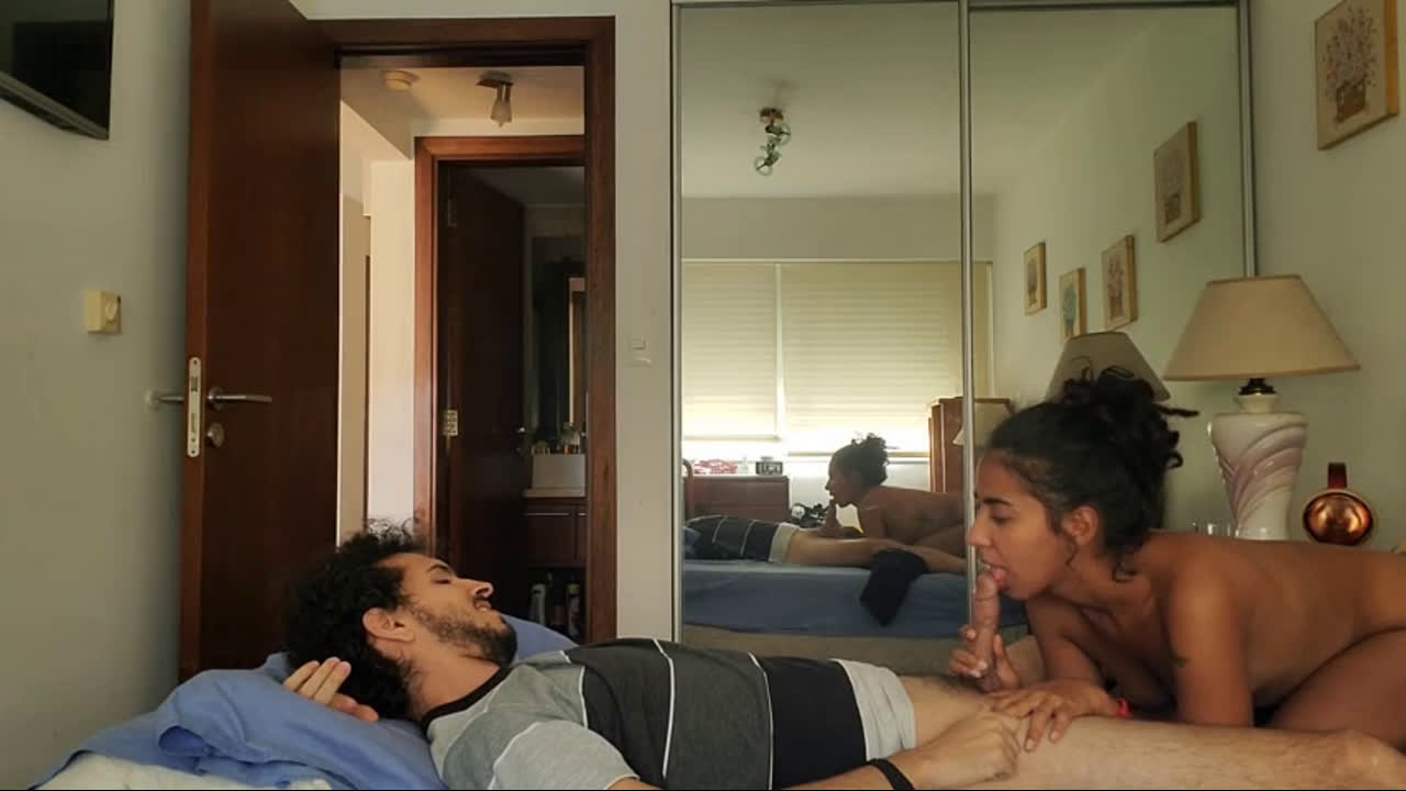 Gorgeous indian lookalike babe riding sucking so good